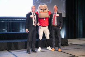 Brian Lunsford (left) and Brandon Lunsford on stage at the 2019 Bulldog 100 Celebration. PHOTO: INSPECT-ALL SERVICES