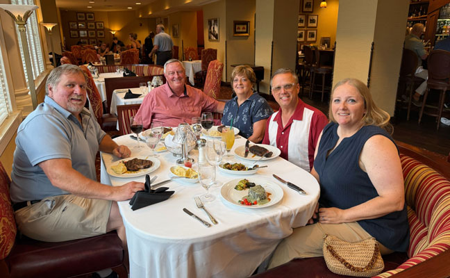 From left are Pete Daniello (Neogen), Dannis Warf (Envu), Brenda Warf, Incoming President Rob Jackson and Jen Jackson. (Photo: IPMA)